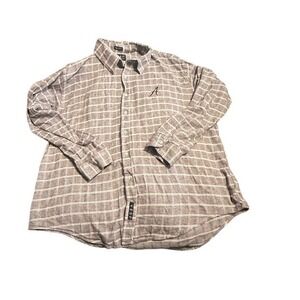 VESI Sportswear Mens XXL Large Gray Plaid Long Sleeve Button Up Shirt Alabama